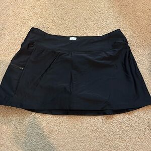 Beach Diva black swim skirt with boy shorts under
